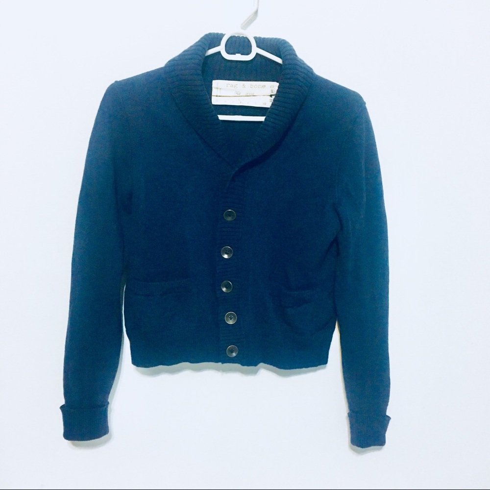 Rag & Bone Merino Wool Cropped Cardigan, 4